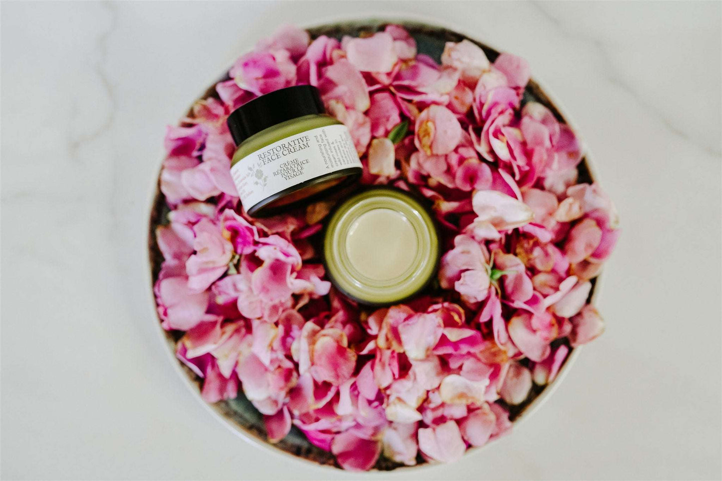 Wild rose petal and ceramide cream for mature, dry and sensitive skin care
