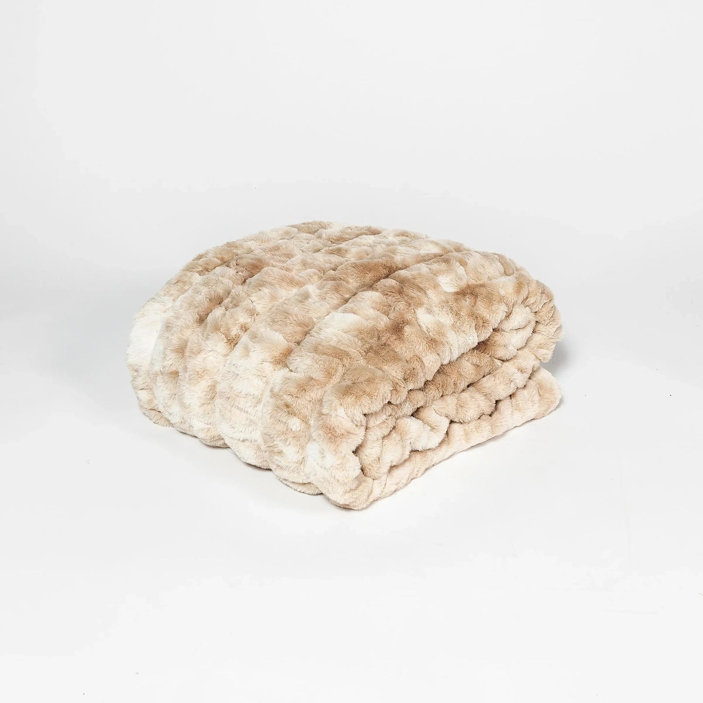 Caramel Swirl Double-Sided Minky Blanket — Ruched Plush