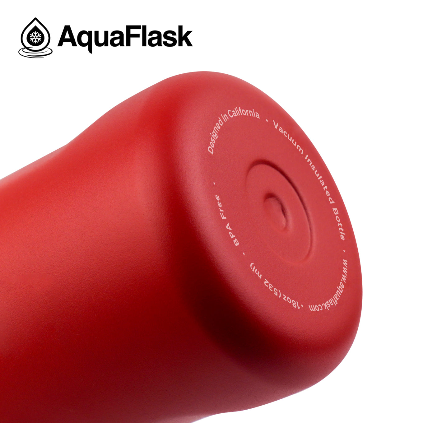 red AquaFlask Original 530ml showing premium powder coat finish in multiple colours