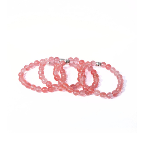 Cherry Quartz healing crystal bracelet — uplifting energy bracelet, birthday gift for women