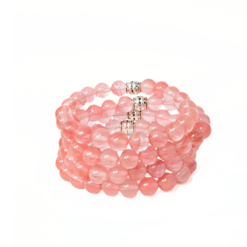 Cherry Quartz healing gemstone bracelet — pink crystal bracelet for positivity and emotional wellness