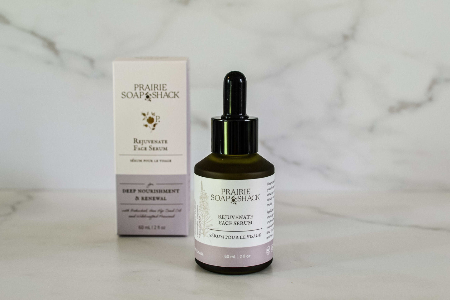 Natural bakuchiol and rosehip face serum close-up showing dropper bottle detail