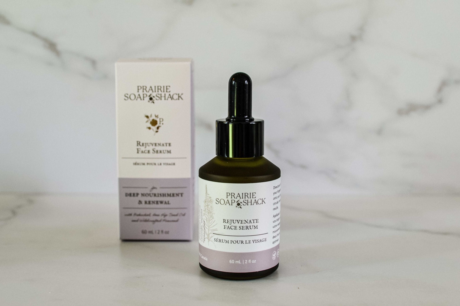 Natural bakuchiol and rosehip face serum close-up showing dropper bottle detail