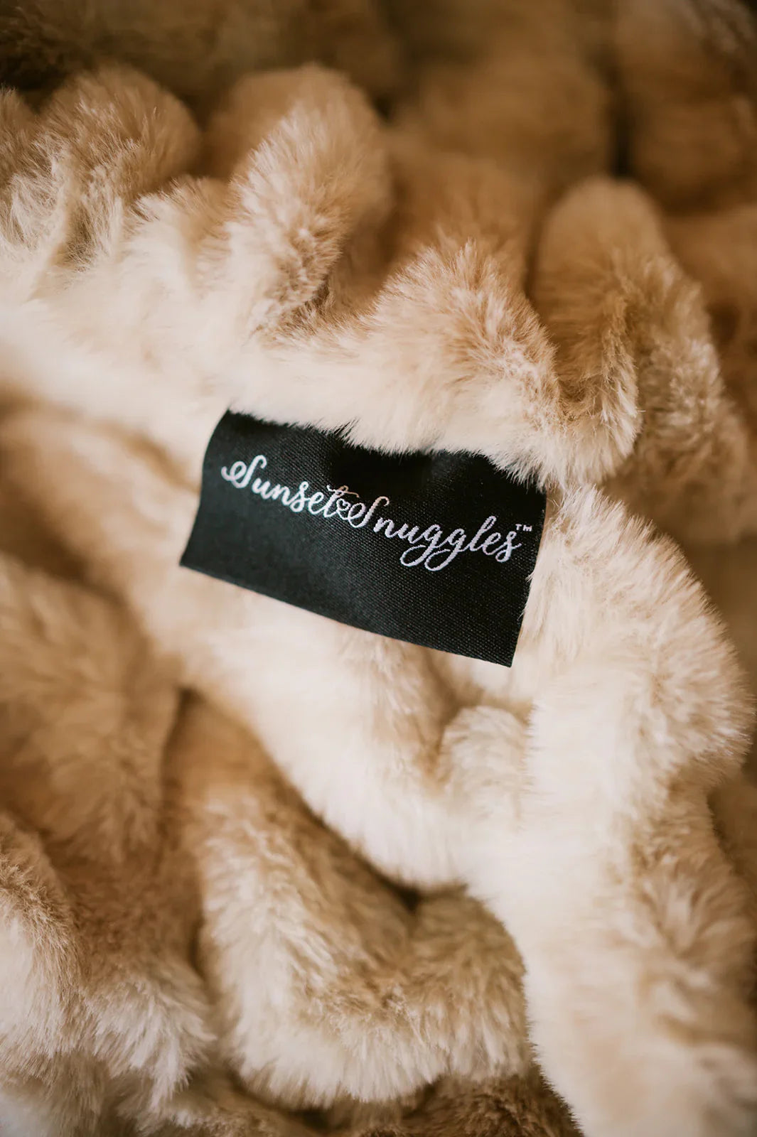 Caramel Swirl Double-Sided Minky Blanket — Ruched Plush