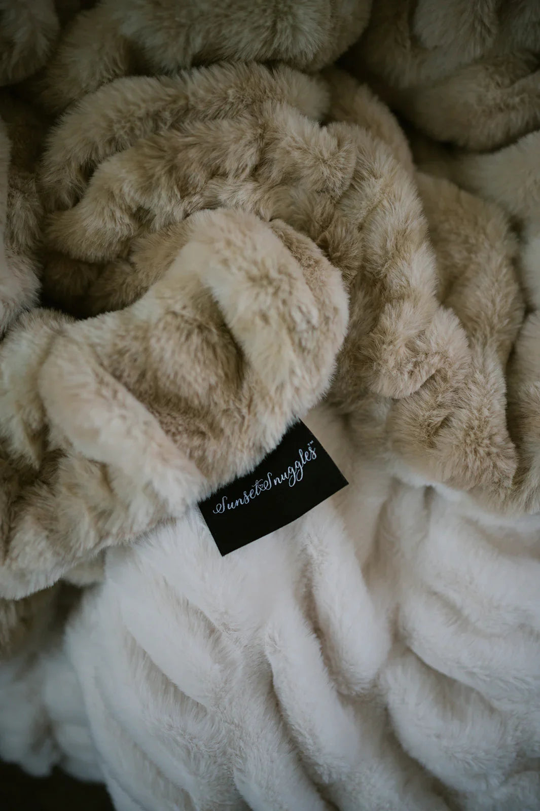 Cream Clouds Double-Sided Minky Blanket — Ruched Plush