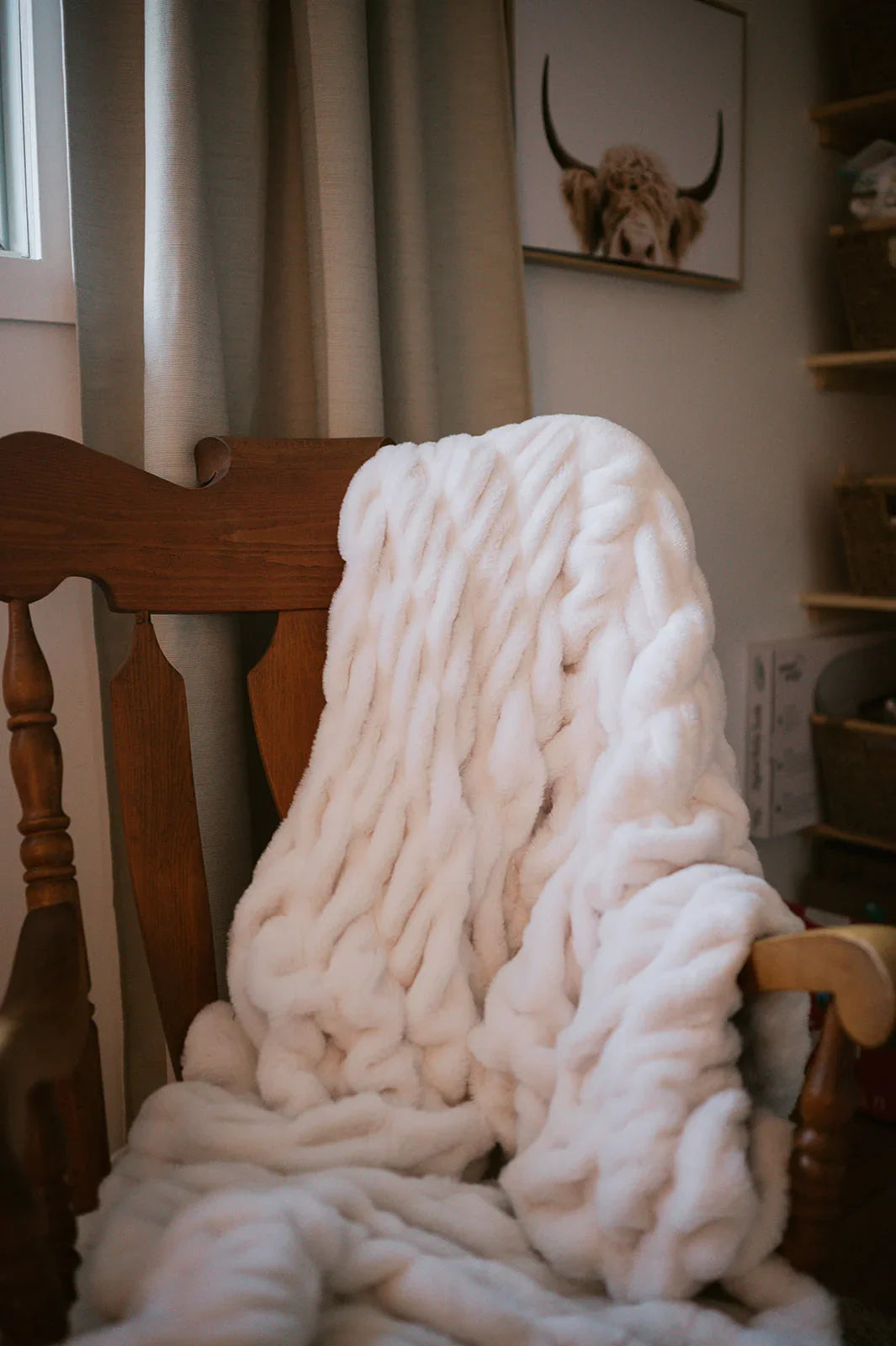 Cream Clouds Double-Sided Minky Blanket — Ruched Plush