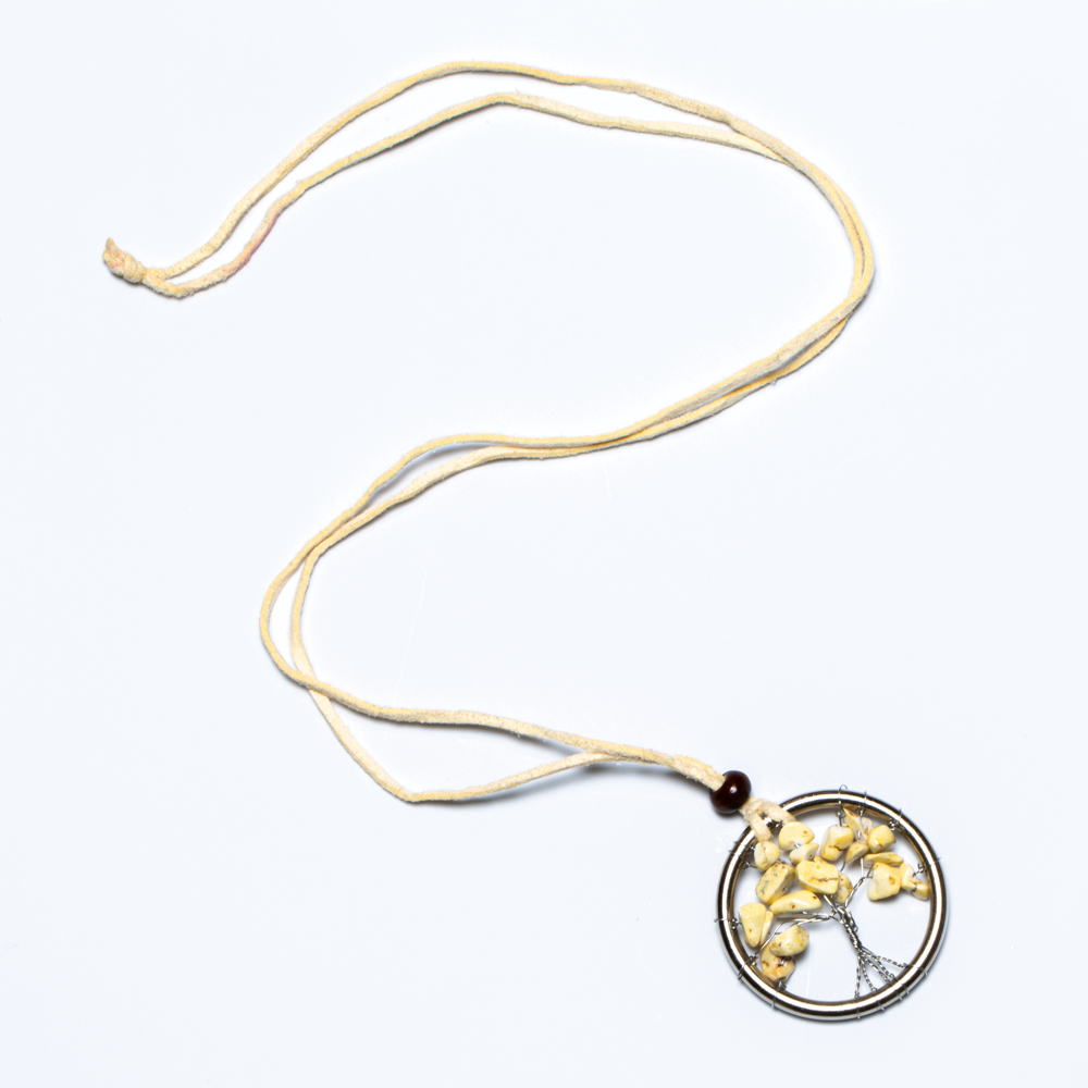 Tree of life necklace with natural jasper stone Bali handmade spiritual