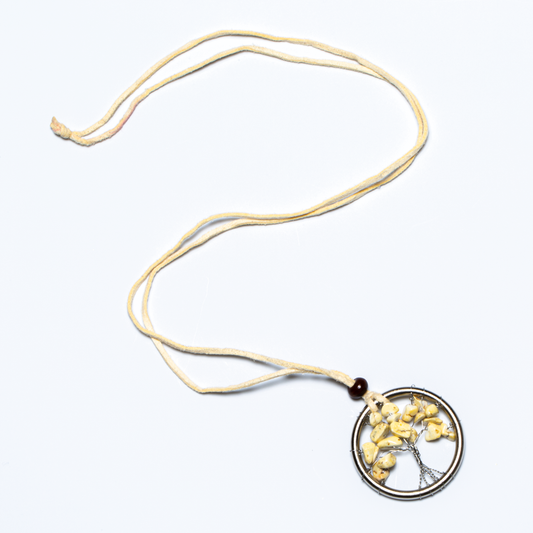 Tree of life necklace with natural jasper stone Bali handmade spiritual