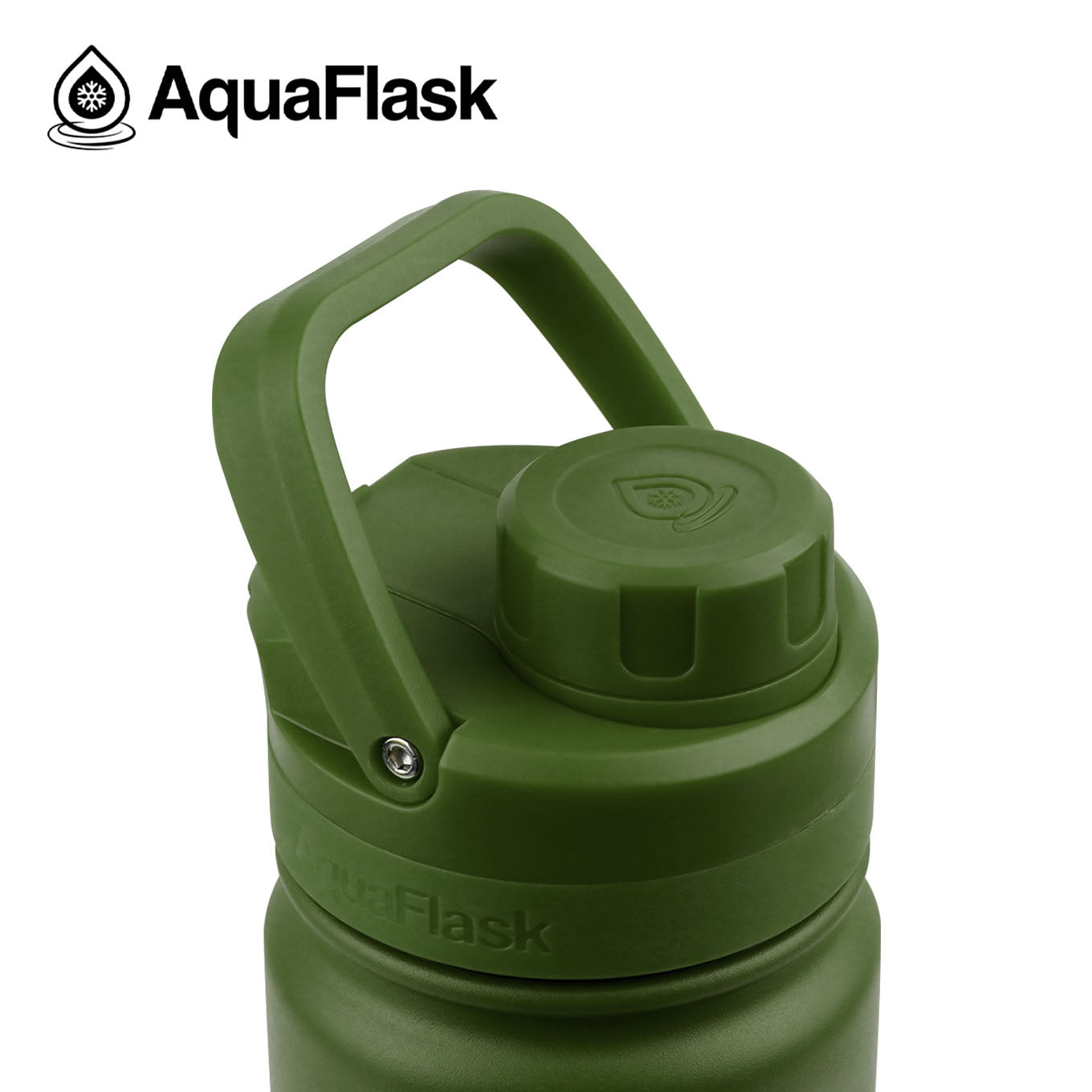 lid AquaFlask Original 18oz showing flip lid and carry loop detail