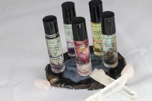 Complete gemstone rollers kit for daily crystal-infused aromatherapy and energy work