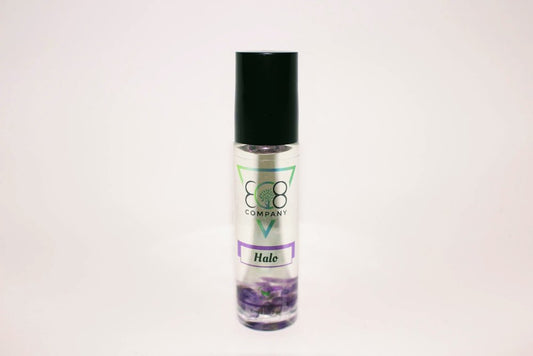 Spiritually uplifting Halo gemstone roller for crown chakra activation and divine connection