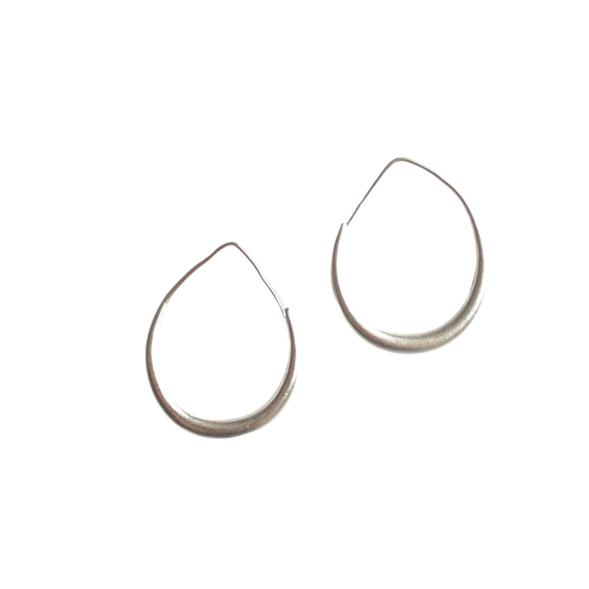 Silver plate teardrop hoop earrings elegant dangle jewelry