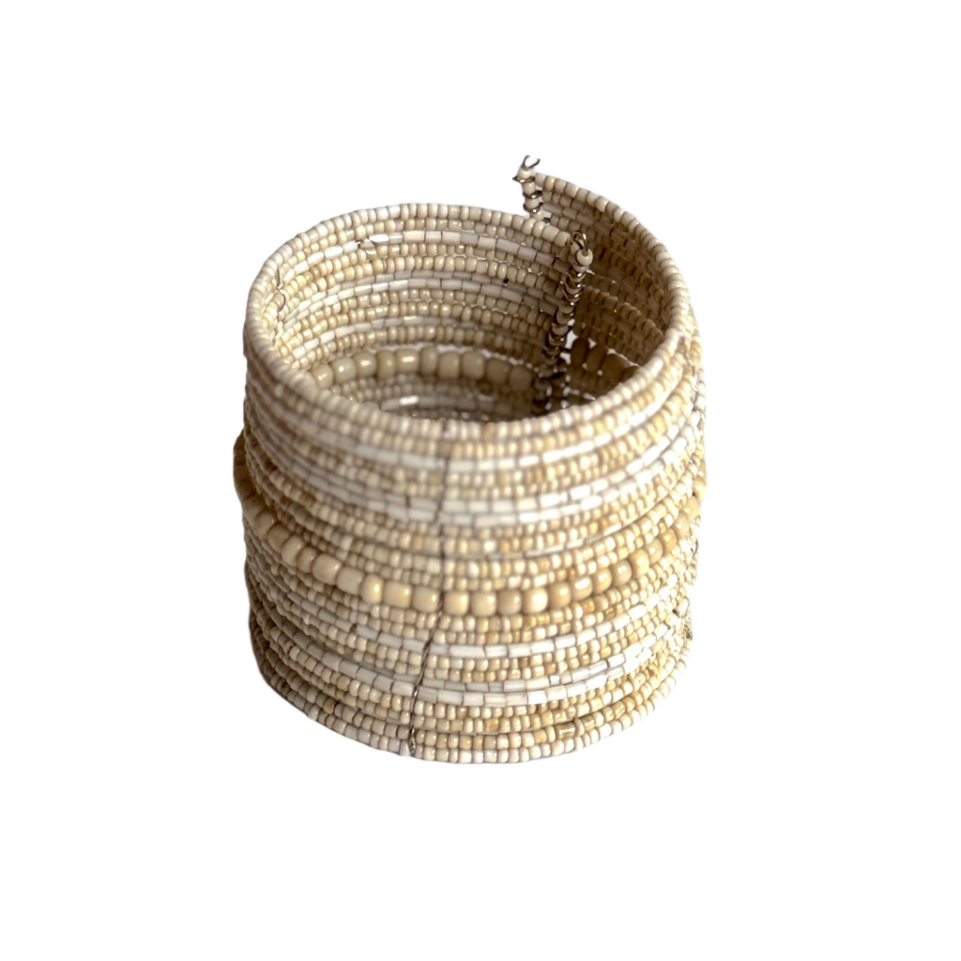 Boho mixed beaded bracelet stacking jewelry Bali in beige
