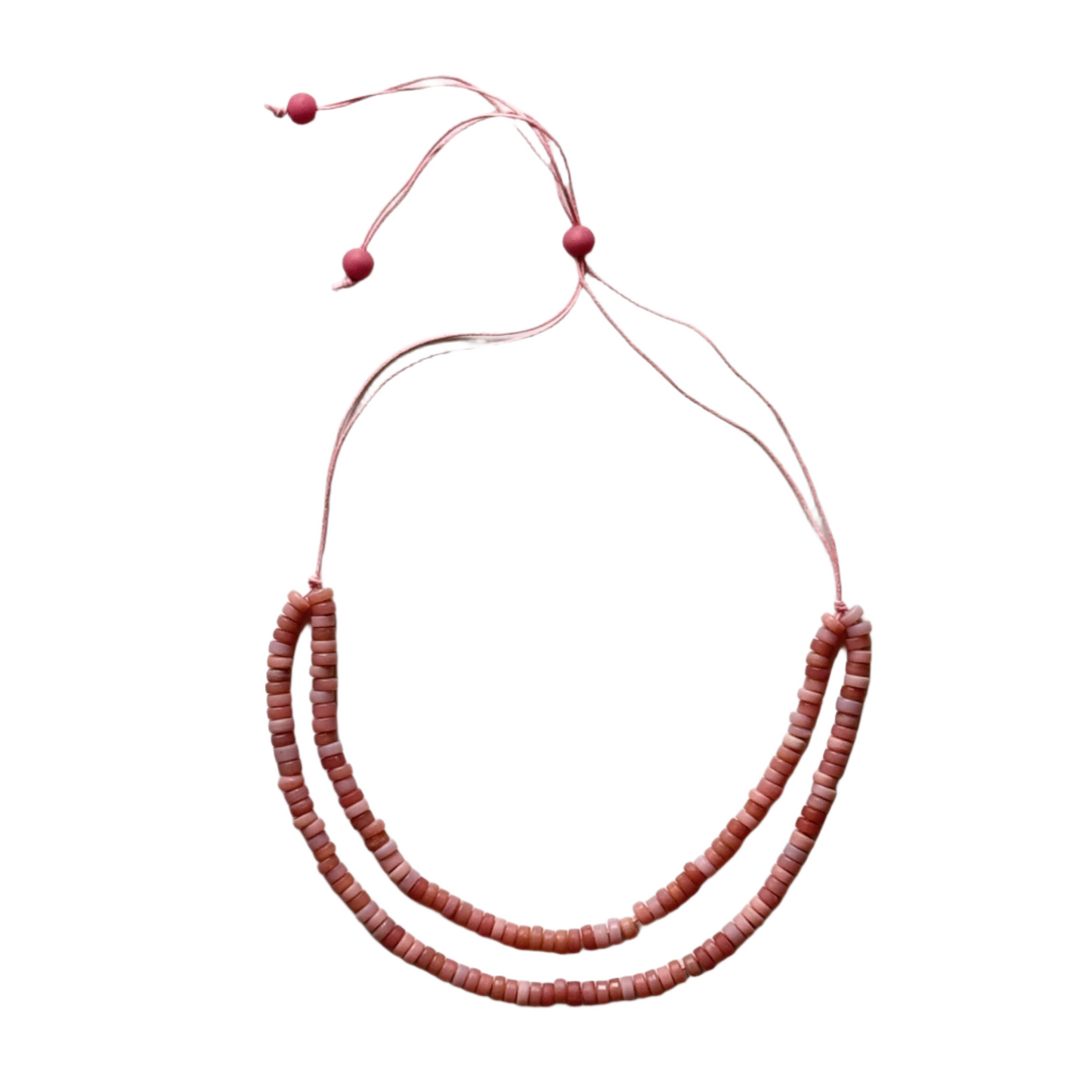 Recycled glass bead layered necklace handmade Bali jewelry purple