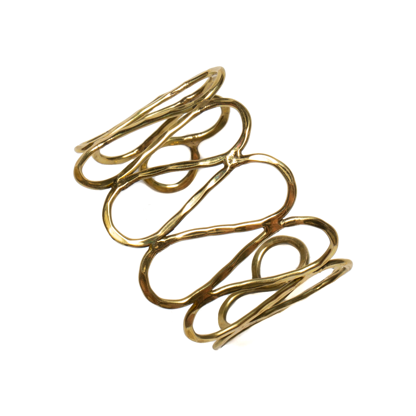 Handmade gold open cuff bracelet minimalist style