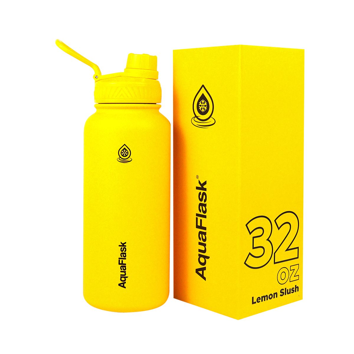 yellow AquaFlask Original 32oz leak-proof reusable bottle for eco-conscious hydration