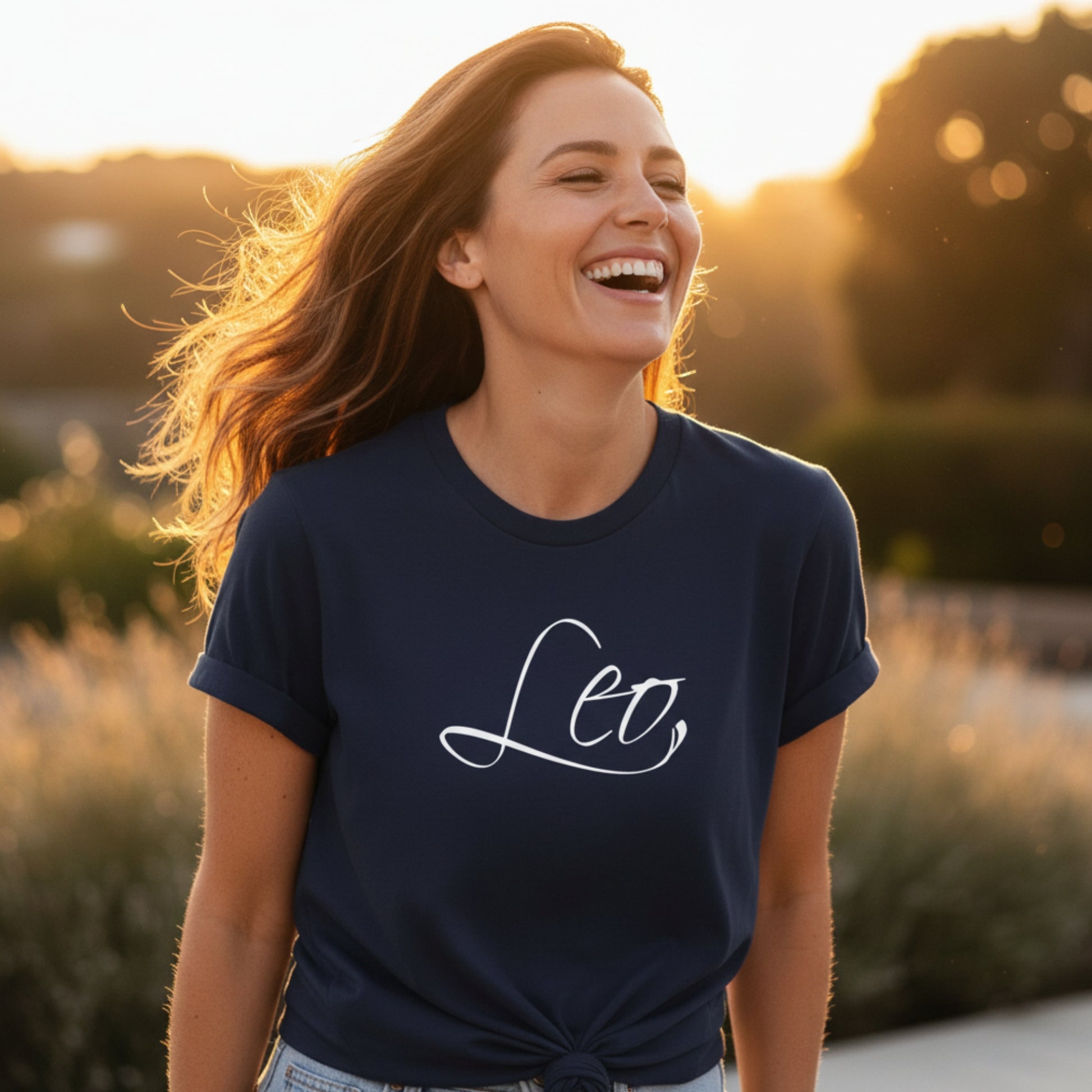 Women's Leo fire sign t-shirt — bold, loyal, magnetic — July August birthday gift for her