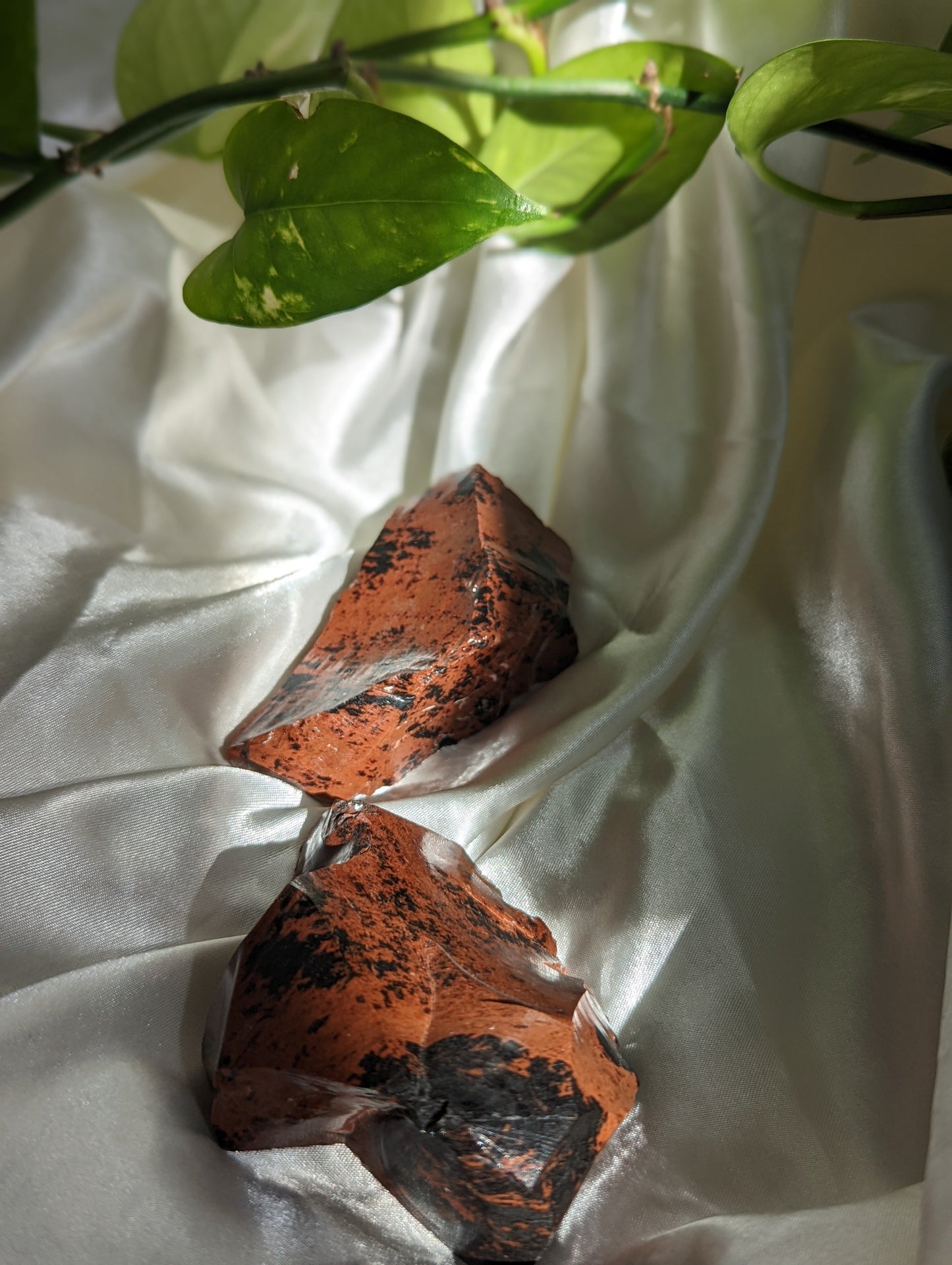 Grounding and strength-building mahogany obsidian chunk for protection and vitality