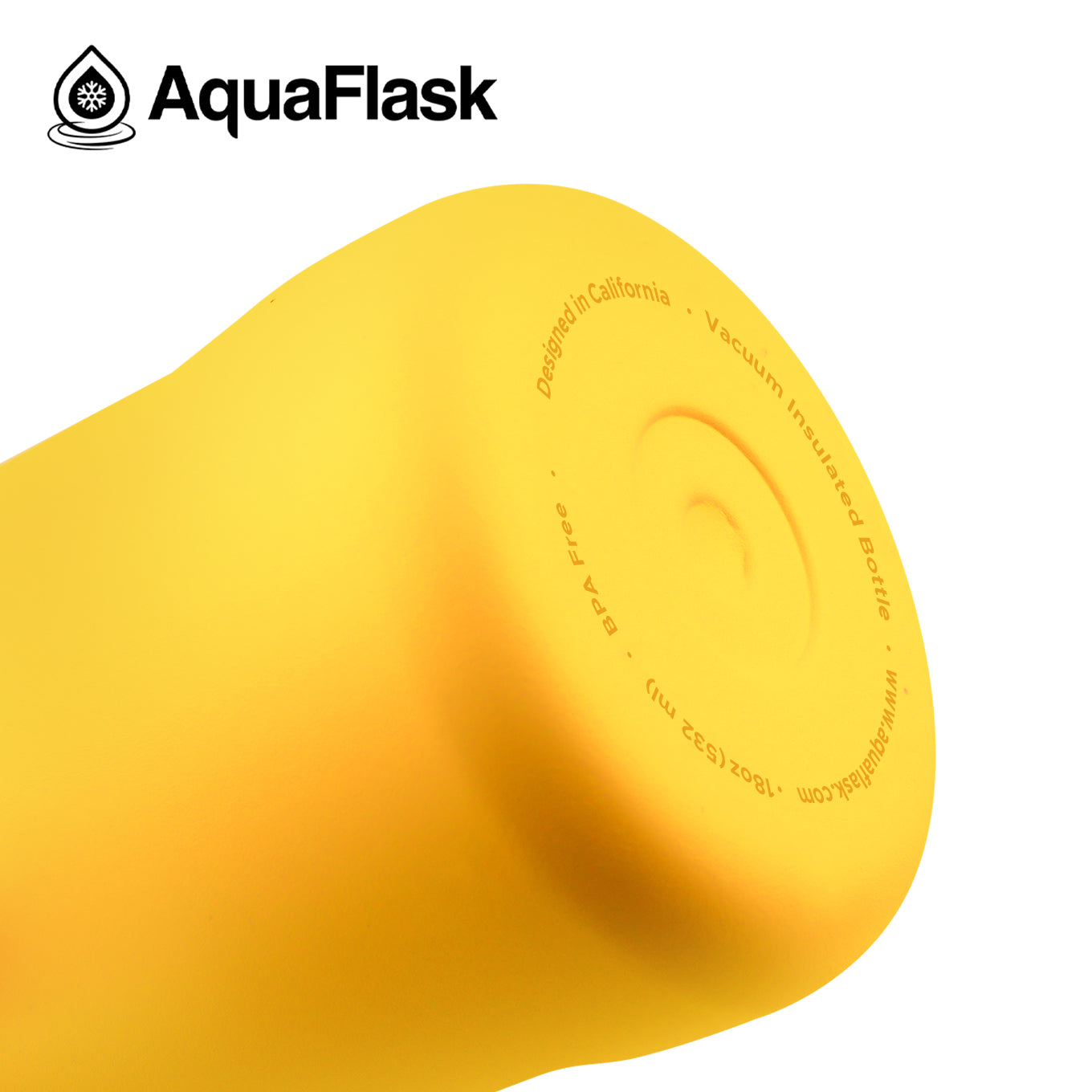 bottom AquaFlask Original 530ml close-up showing premium stainless steel finish