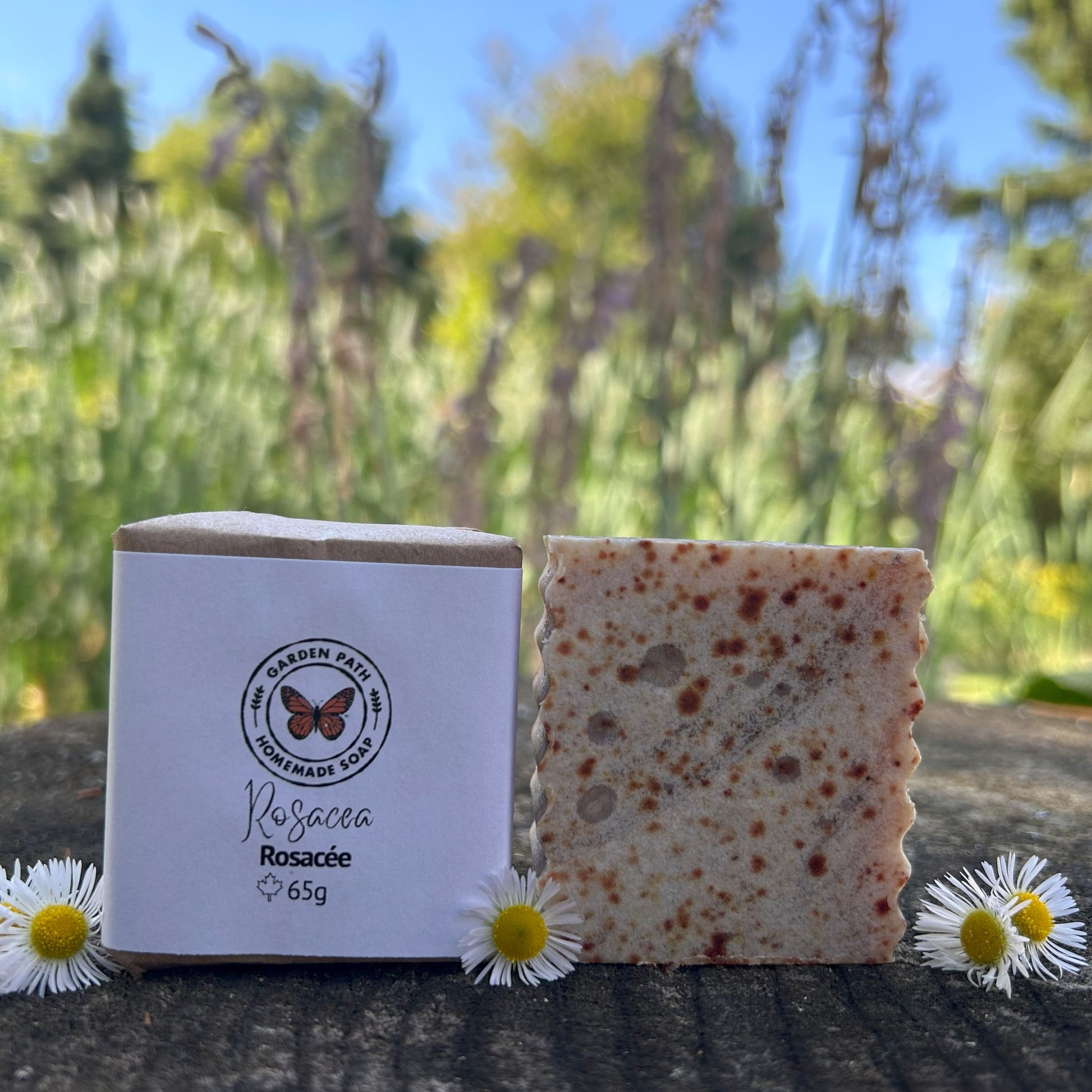 All natural unscented facial soap bar for rosacea and sensitive skin — small batch handmade face soap with green tea and chamomile, Canada