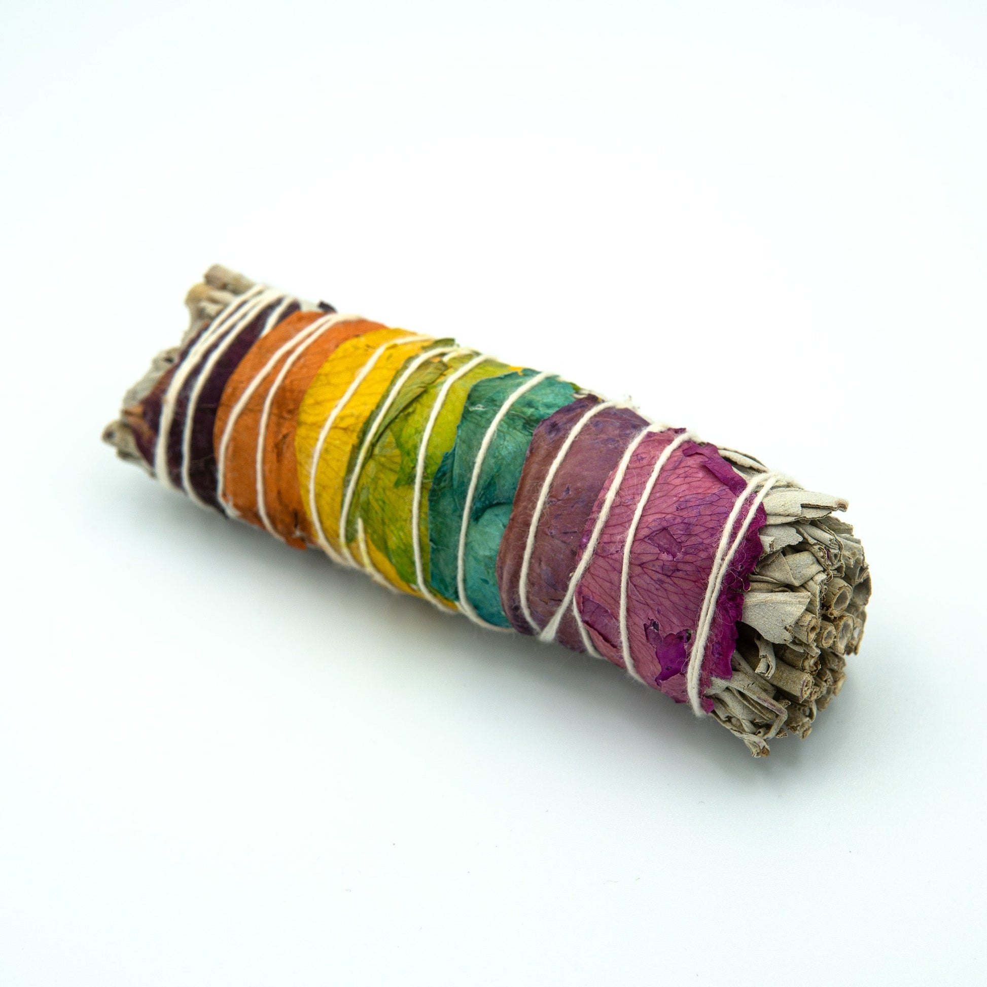 4 inch rose petal white sage smudge bundle for self-love, romance and energy clearing