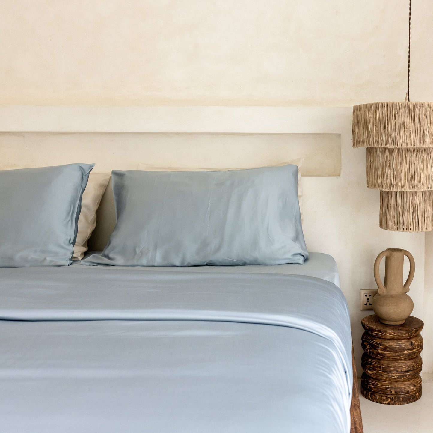 Bamboo sateen duvet cover set in Slate Blue — luxury bedding by Aeptom Home