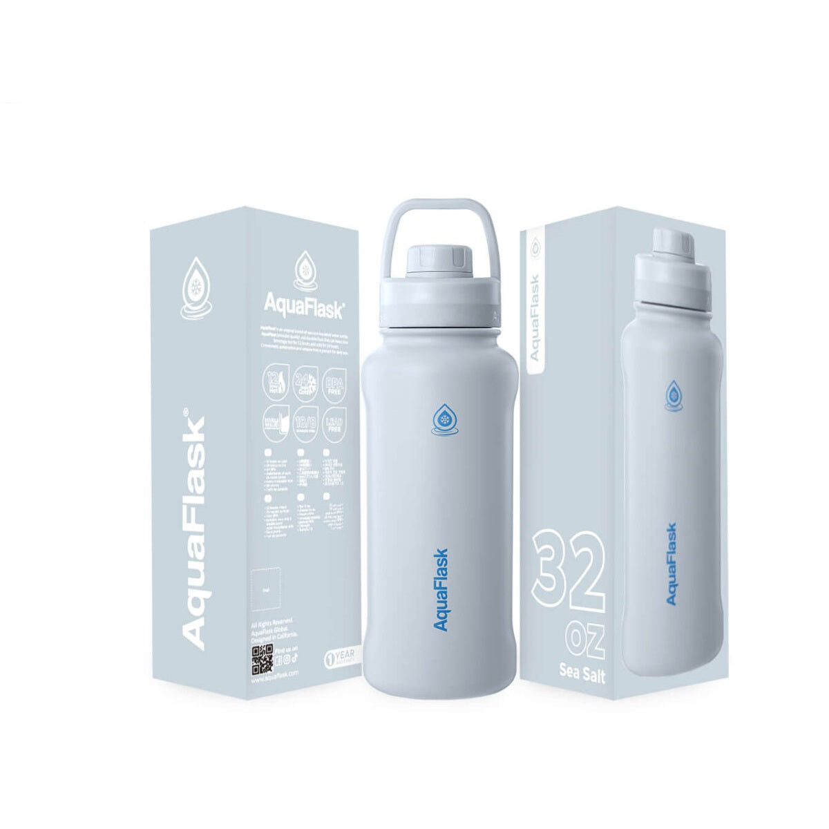 blue AquaFlask 32oz in gym and fitness hydration setting