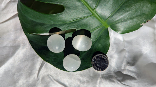 Purifying and peaceful selenite sphere for cleansing, meditation and spiritual protection