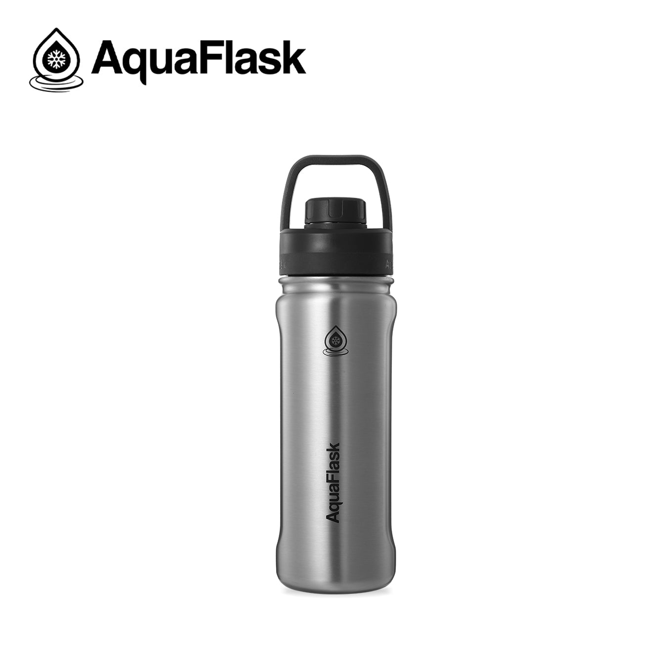 silver AquaFlask Original 530ml showing durable stainless steel exterior