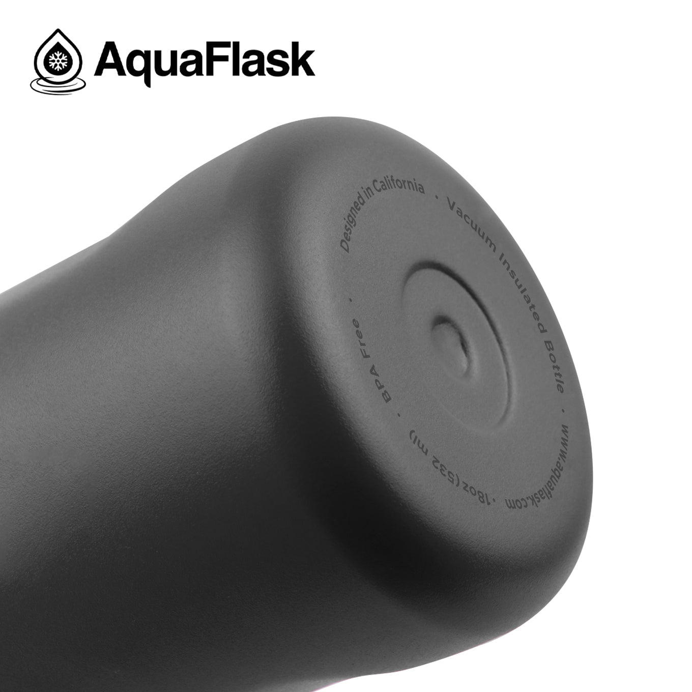 bottom AquaFlask Original 530ml close-up showing lid and stainless steel body