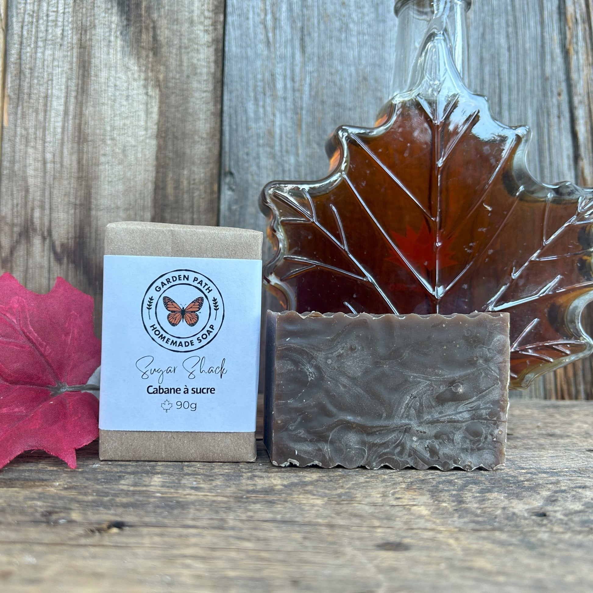 All natural Canadian maple soap bar with maple sugar sand — small batch handmade soap gift, uniquely Canadian artisan soap