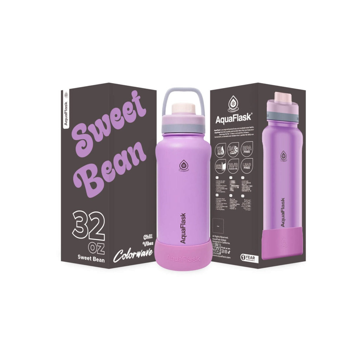 purple AquaFlask Colorwave 32oz in gym and fitness hydration setting