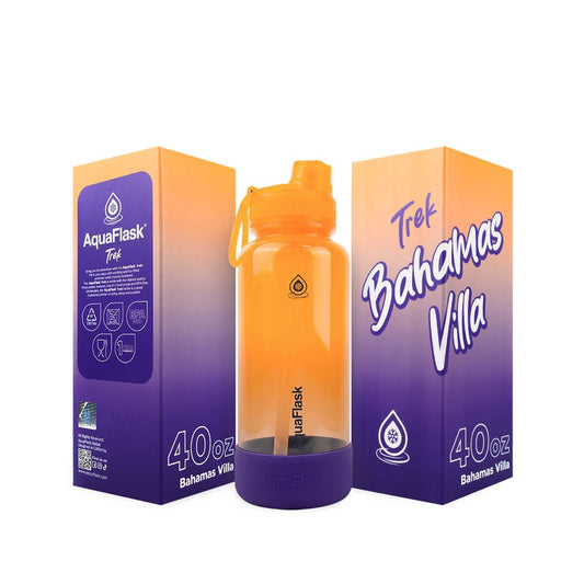 purple orange Adventure-ready AquaFlask Trek V2 40oz BPA-free Tritan water bottle