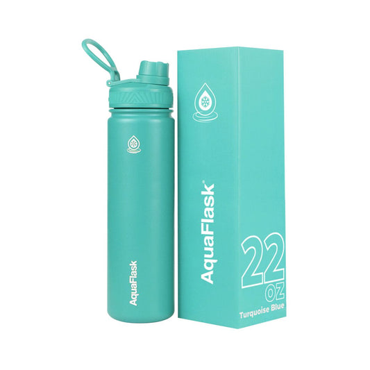 blue AquaFlask Original 22oz for hiking, camping and outdoor adventures