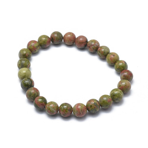 Unakite gemstone bracelet for emotional healing — self-compassion and balance gift for women