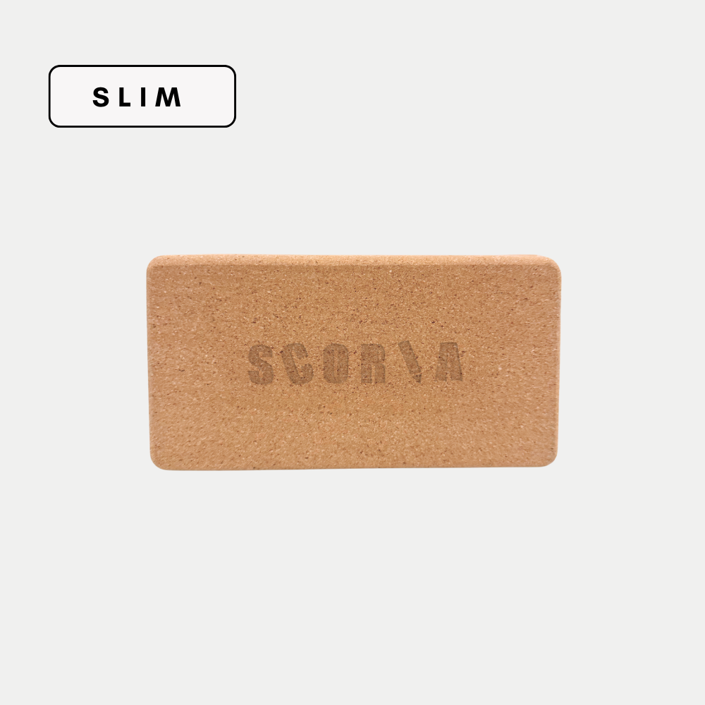 Slim Cork Yoga Block 3x4.5x8.5 inches - front view