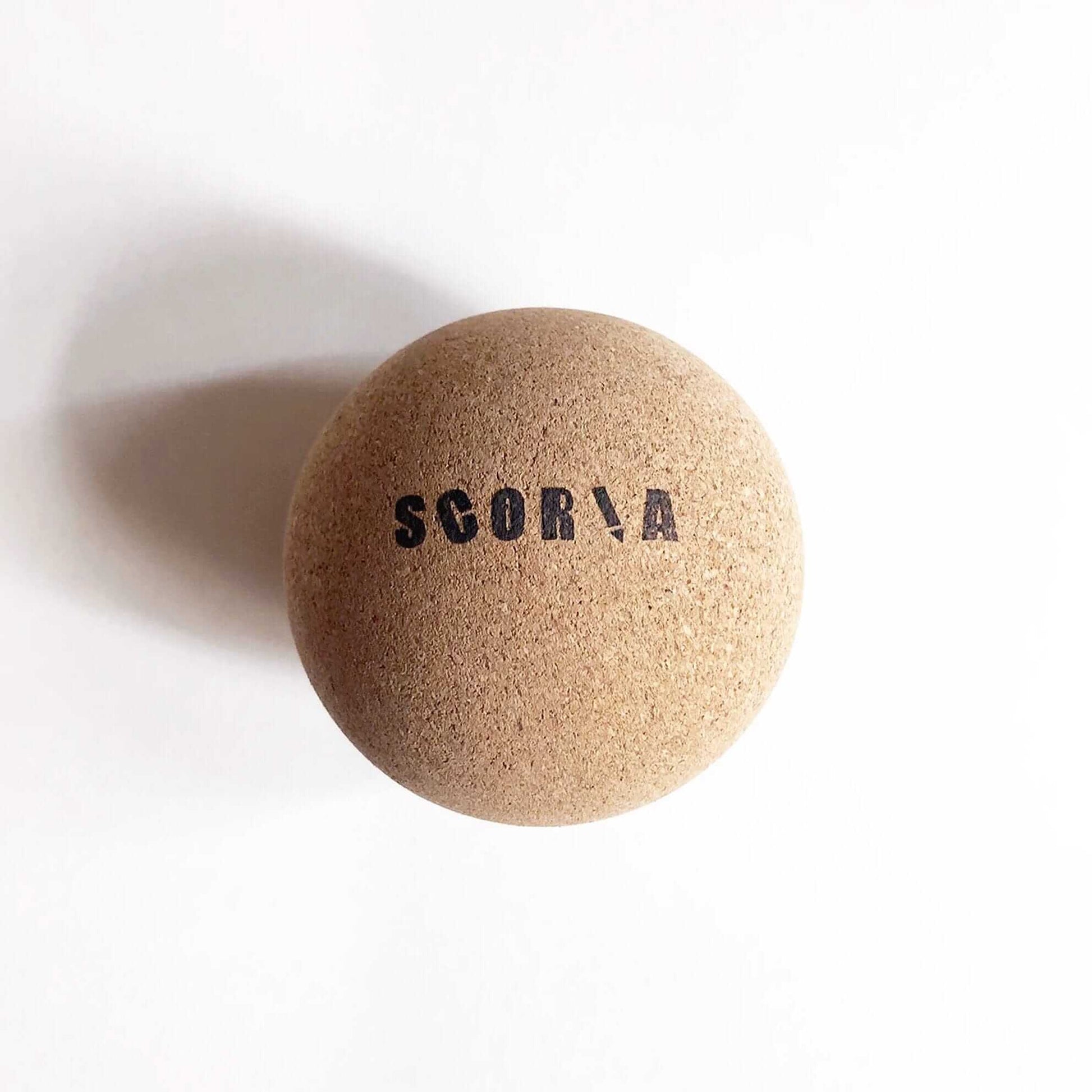 Brown stress ball with branding on a white background