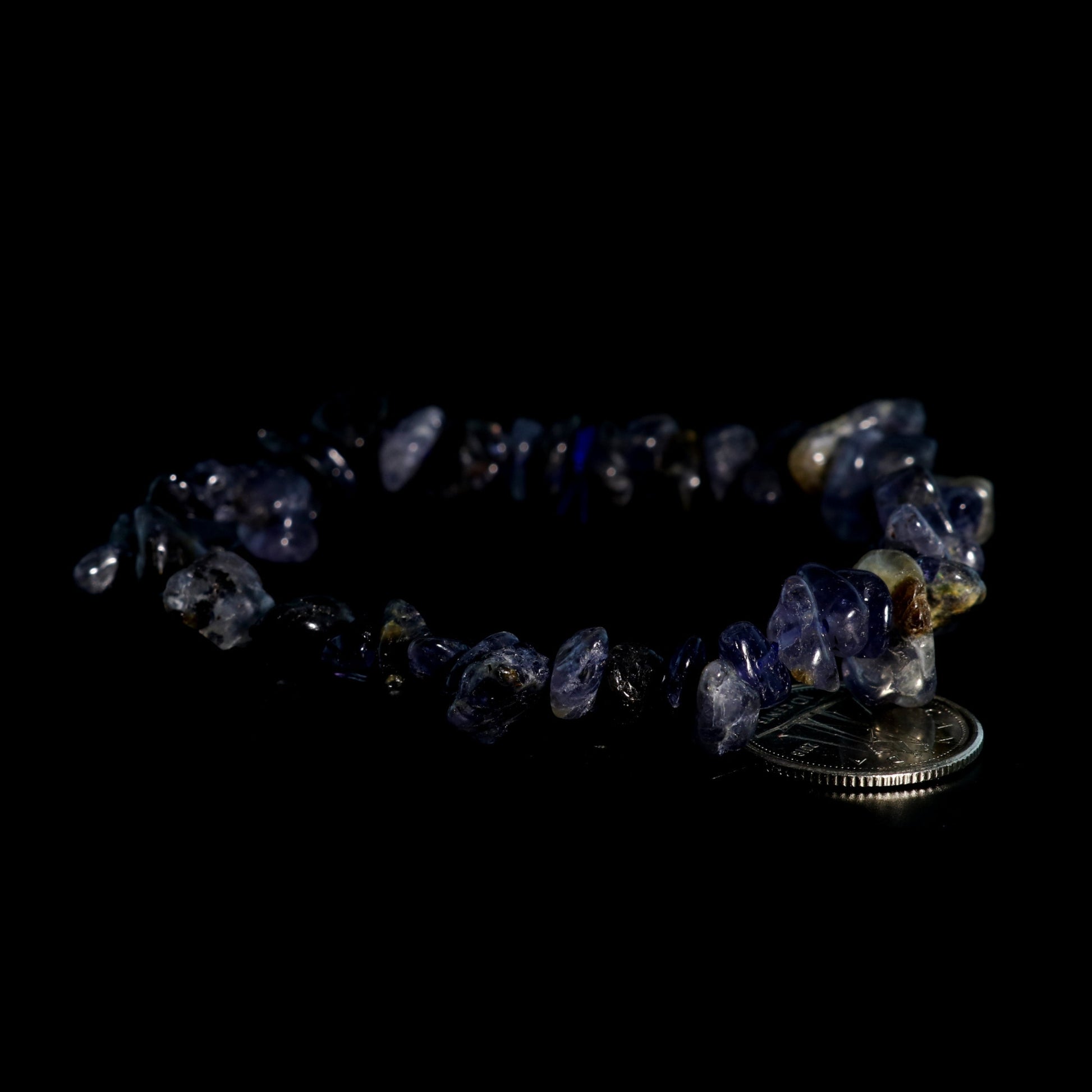 Deep blue iolite healing bracelet for intuition and calm focus