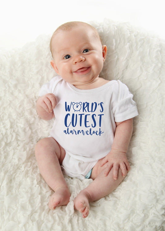 World's Cutest Alarm Clock Infant Bodysuit or Toddler Tee