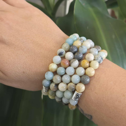 Amazonite healing crystal bracelet — harmony and communication stone bracelet, gift for her
