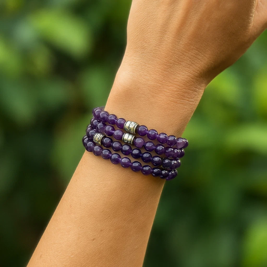 Amethyst gemstone bracelet from Crystals and Sun Signs, Red Deer Alberta — stone of higher self