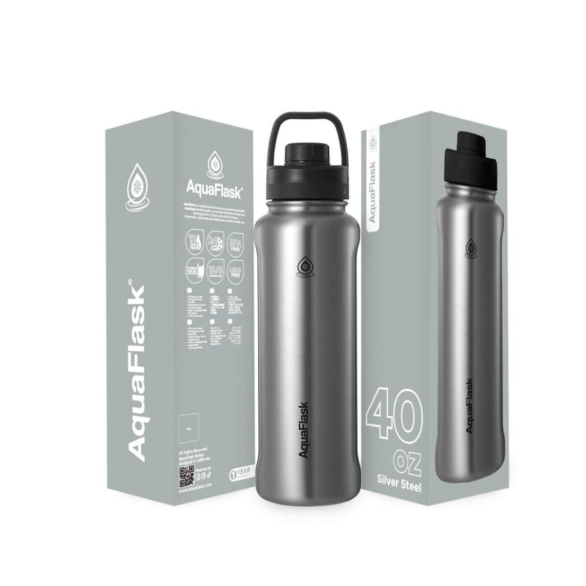 AquaFlask 1080ml (40oz) Stainless Steel Water Bottle with Sports Lid – Hot & Cold, Leakproof, BPA-Free - Best Life Apparel