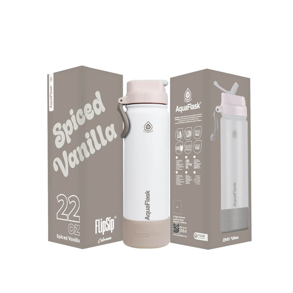 AquaFlask (22oz) Colorwave Flip Sip Insulated Water Bottle Double Wall Stainless Steel Hot & Cold - Best Life Apparel