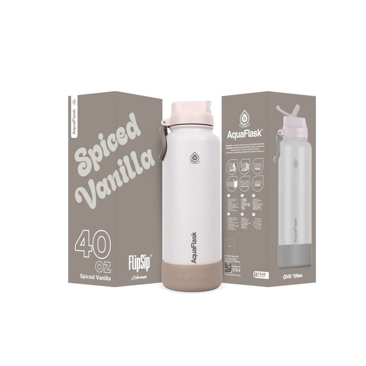 AquaFlask Colorwave 40oz Flip Sip Bottle – Insulated Stainless Steel Water Flask - Best Life Apparel