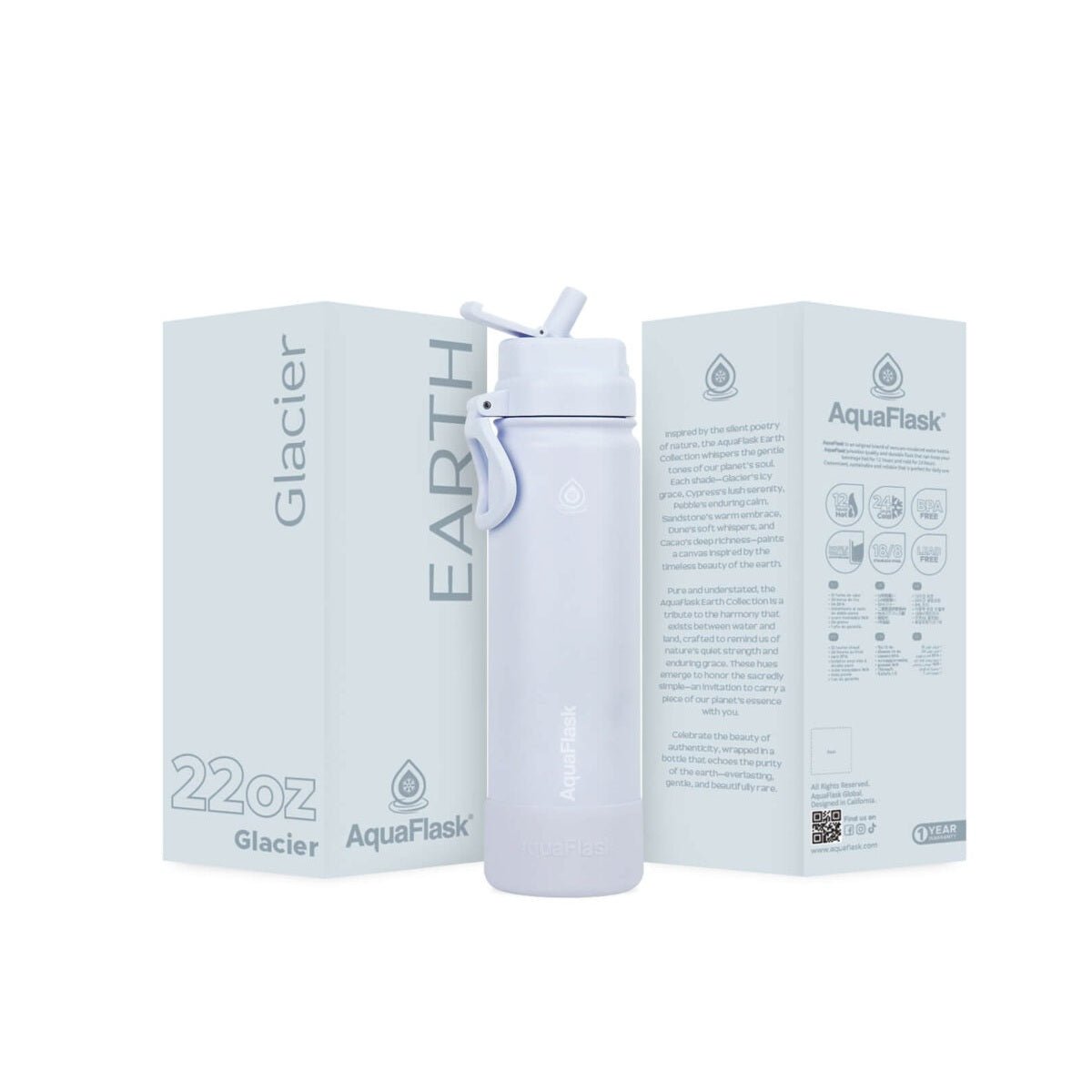 AquaFlask Earth Collection 22oz Stainless Steel Water Bottle – Insulated, Hot 12hrs Cold 24hrs - Best Life Apparel