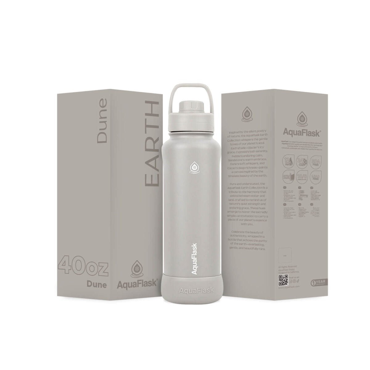 AquaFlask Earth Collection 40oz Insulated Stainless Steel Water Bottle – Hot & Cold, Leak-Proof, Reusable - Best Life Apparel