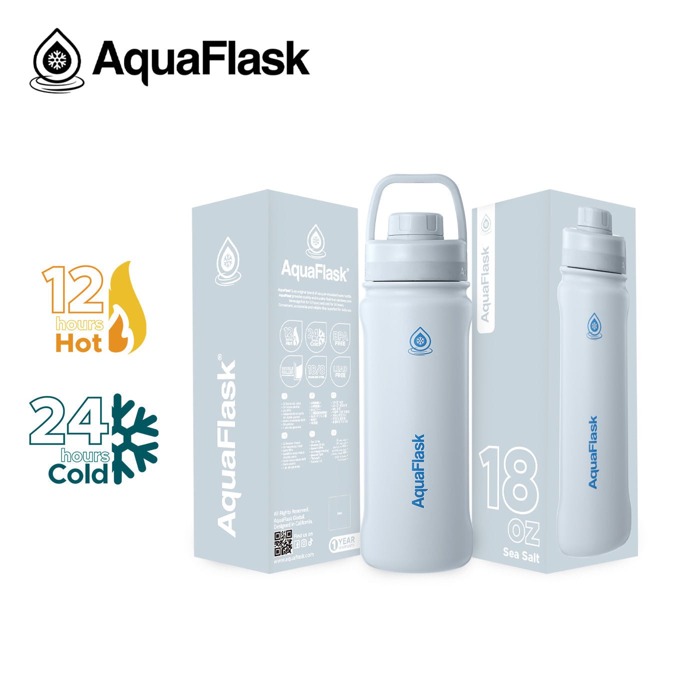 AquaFlask Original Vacuum Insulated Water Bottles 530ml (18oz) - Best Life Apparel