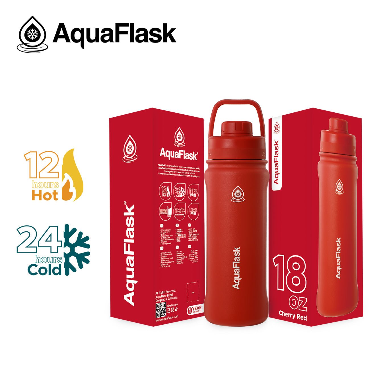 AquaFlask Original Vacuum Insulated Water Bottles 530ml (18oz) - Best Life Apparel