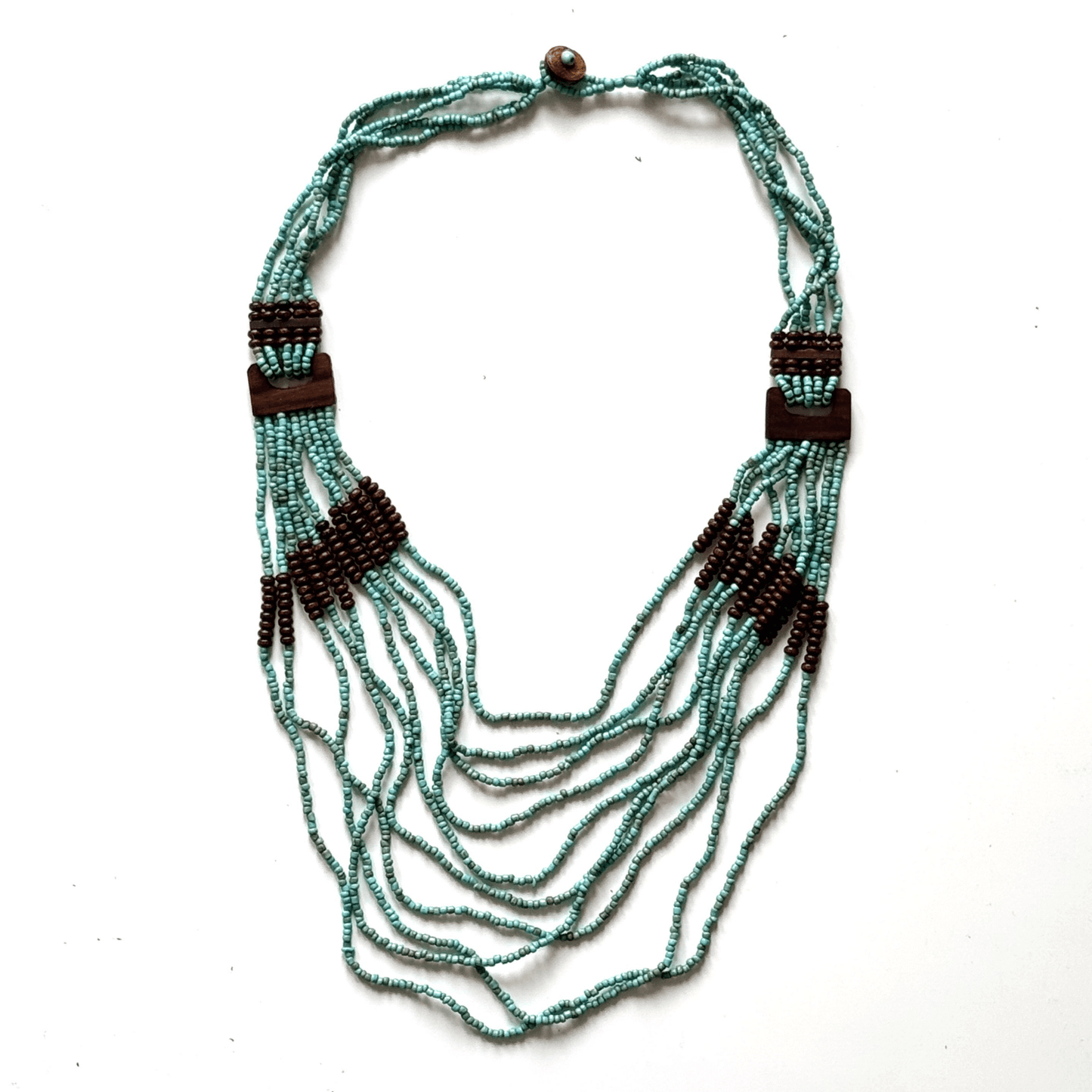 Beaded Necklace with Wood Detail - Best Life Apparel