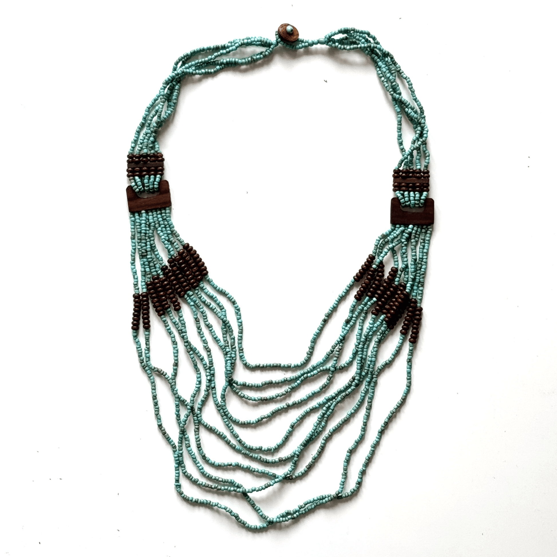 Beaded Necklace with Wood Detail - Best Life Apparel